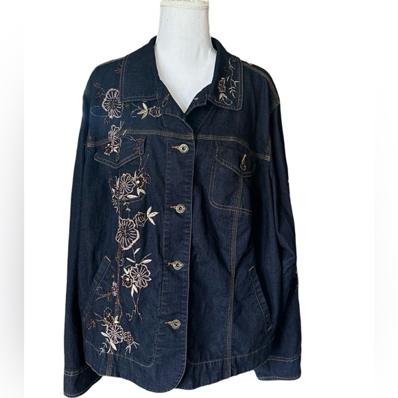 Avenue Jeans Jean Boho Floral Jacket size 22/24 - Picture 1 of 6